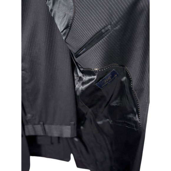 Brooks Brothers 346 Men's 2 Pcs Black Pinstripe Wool Suit 41R Jacket 34x33 Pants - Picture 7 of 16